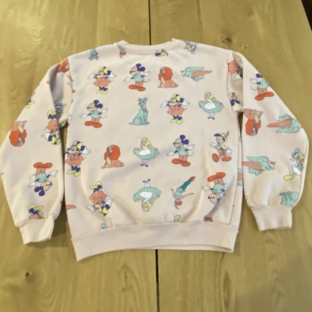 Disney 100 Year Character Sweatshirt Girls Size XS Pink Minnie Mickey Alice* - Picture 2 of 10